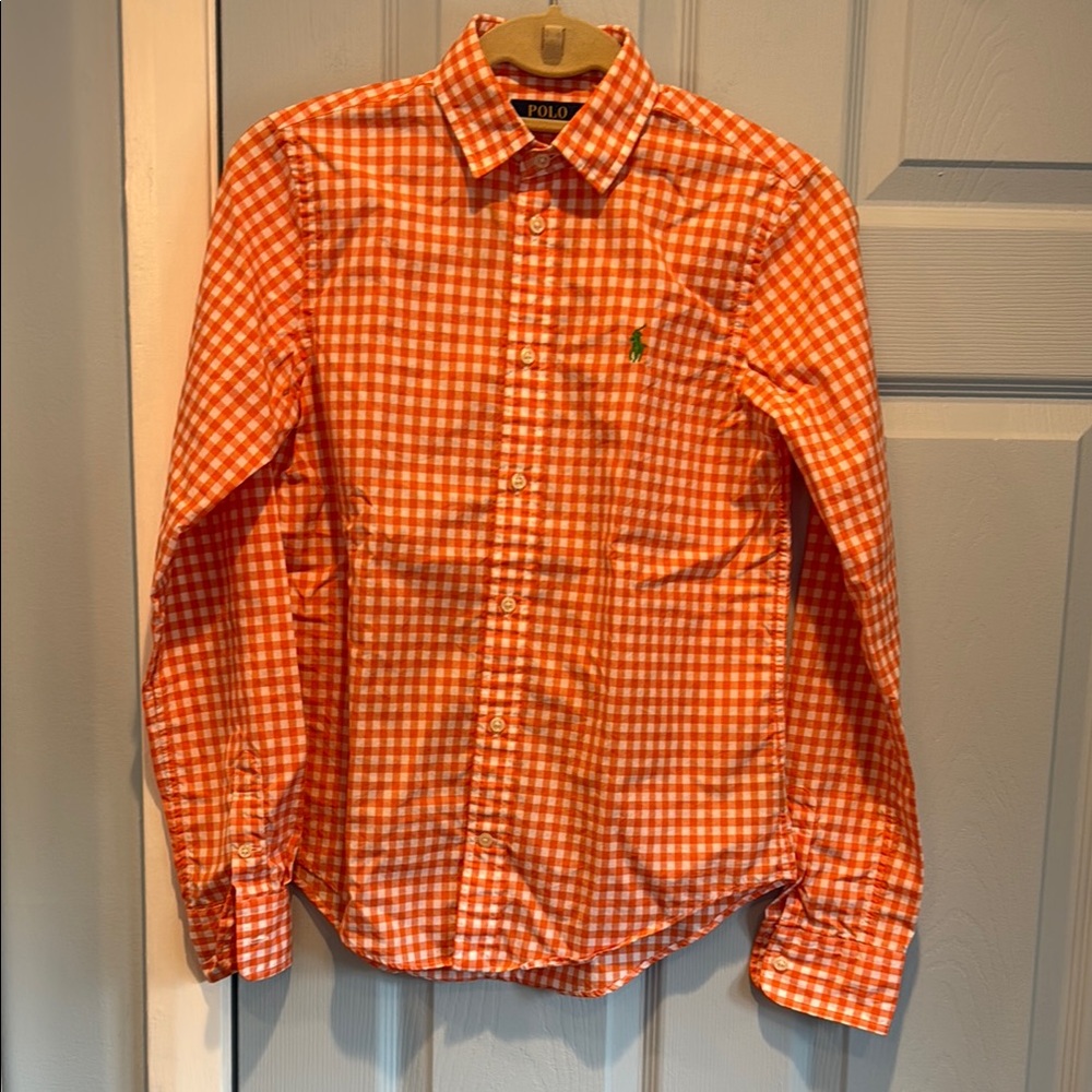 Polo by Ralph Lauren Orange Checkered Women’s  Shirt